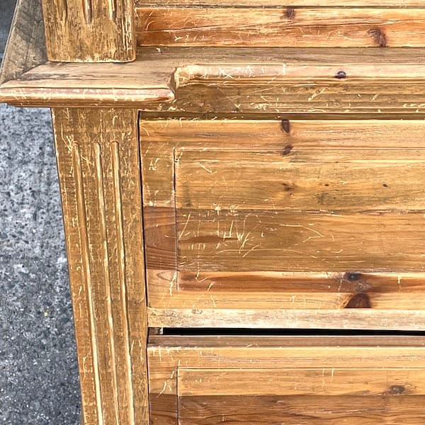 ビンテージ　ガラスキャビネット　大型カップボード　ブックケース　古材