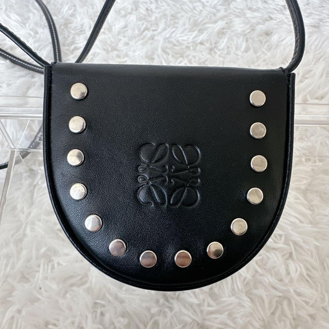 【希少】ロエべ ミニヒールポーチ ケース ショルダー スタッズ 箱あり