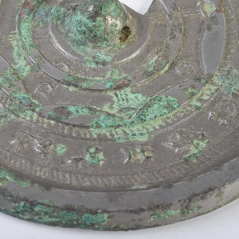 中国　古銅青銅　銅鏡　古鏡　紙鎮　文鎮　時代箱　M　R9330