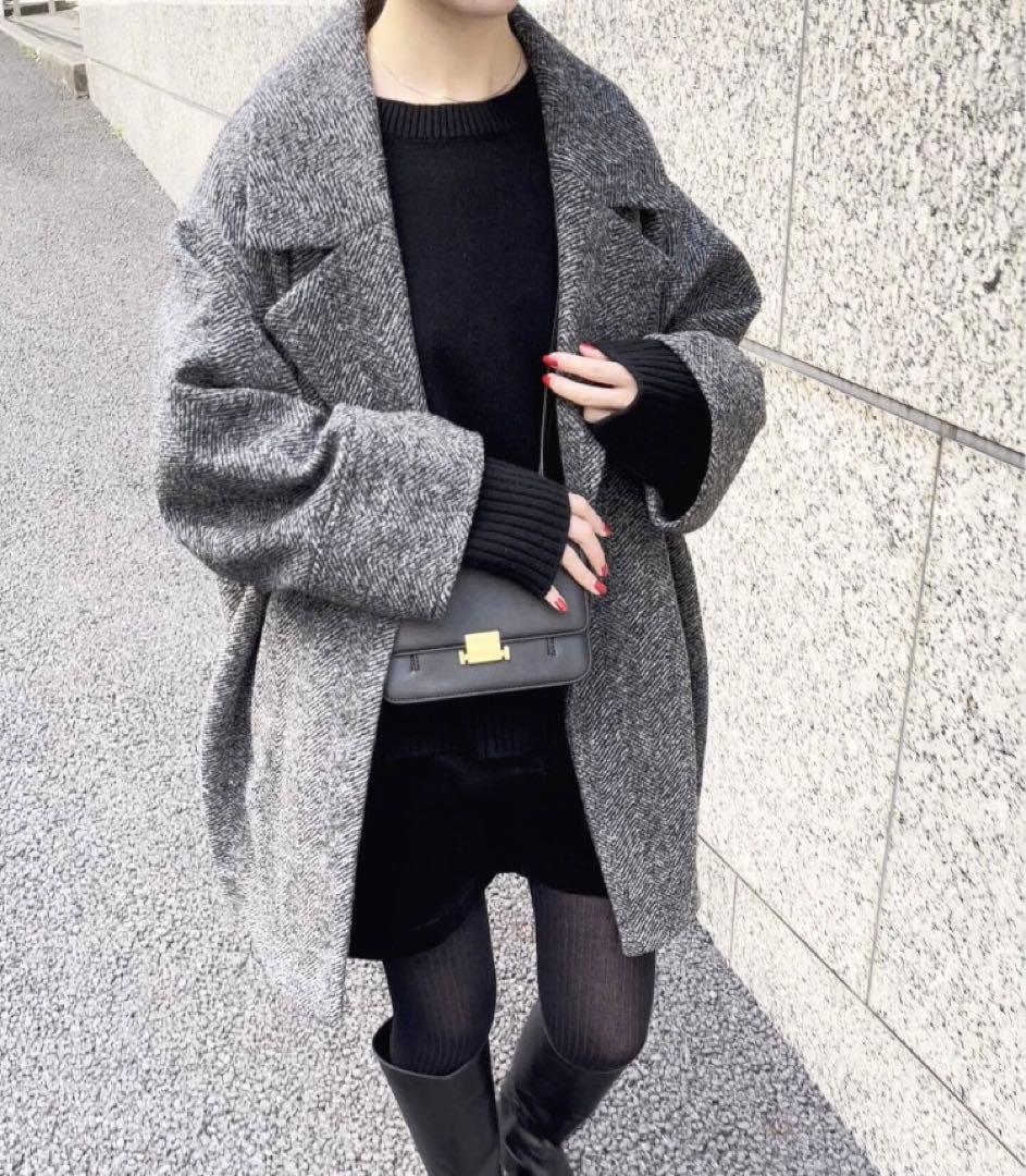 Spick & Span☆ Wスライバーヘリンボーンコート☆36