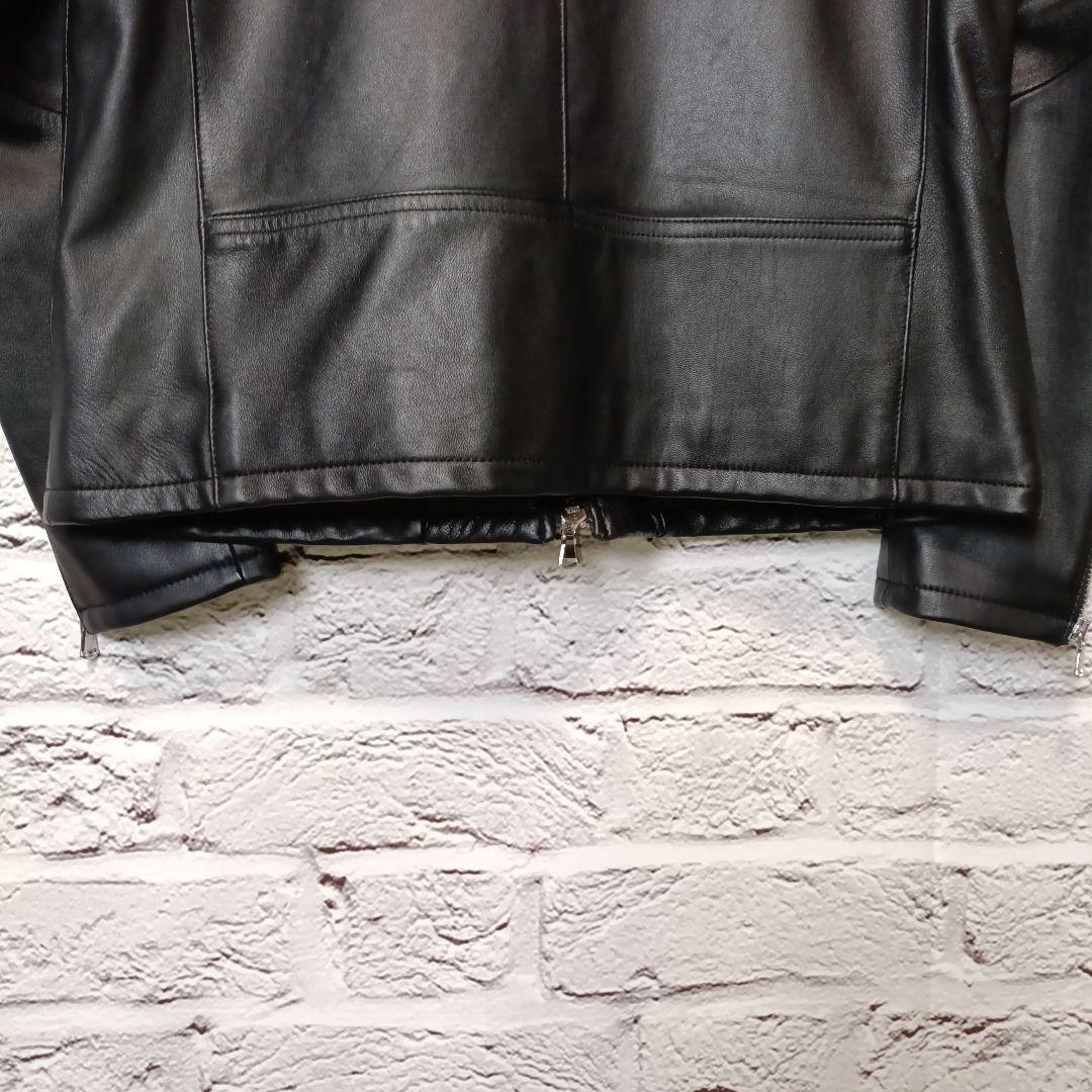 美品■NANO UNIVERSE シングル ライダースジャケット ラムレザー