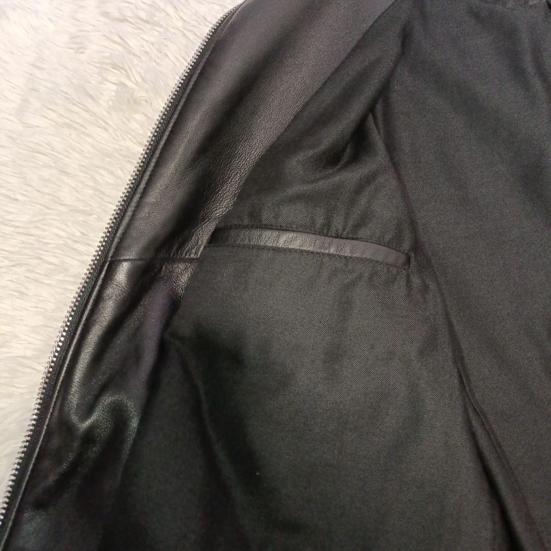 美品■NANO UNIVERSE シングル ライダースジャケット ラムレザー