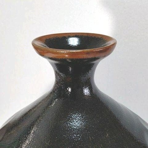 壺 黒天目　備前　藤原 一門