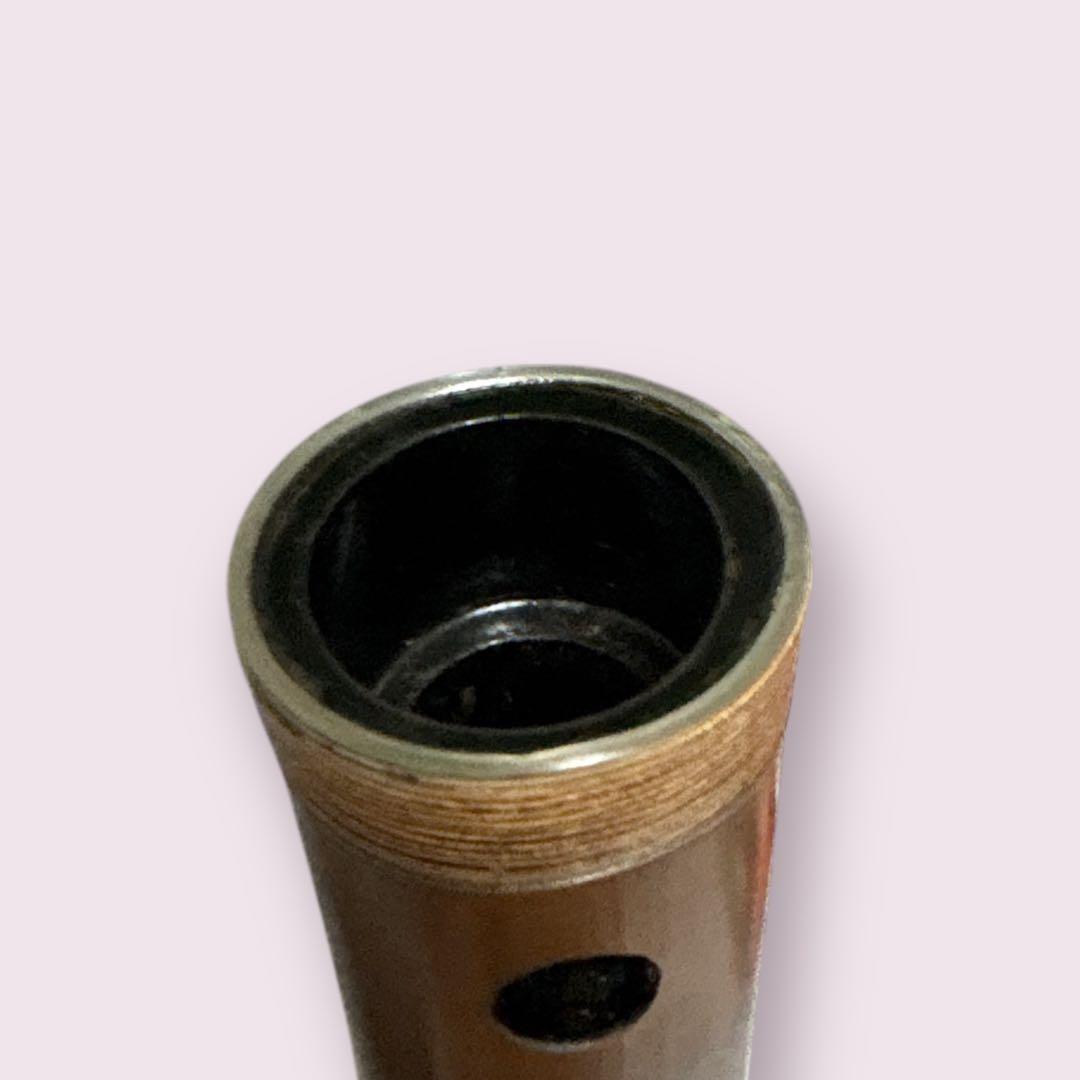 美品 尺八 竹勇 二印 銘あり 田嶋撰 琴古流 中継ぎ 銀縁唄口 一尺六寸 五孔