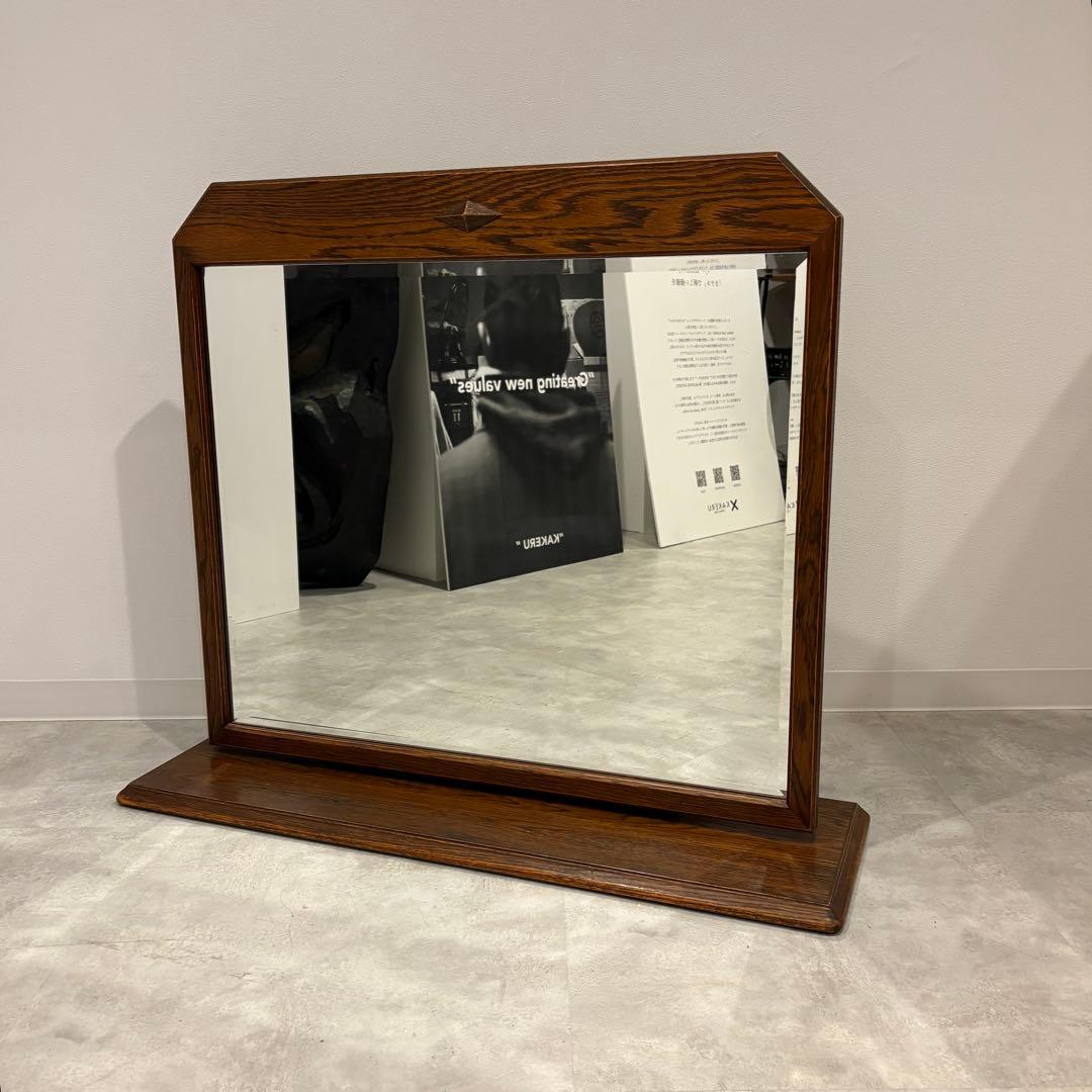 アンティーク　卓上ミラー　スタンドミラー　大きめ　ドレッサー　ミラー　鏡