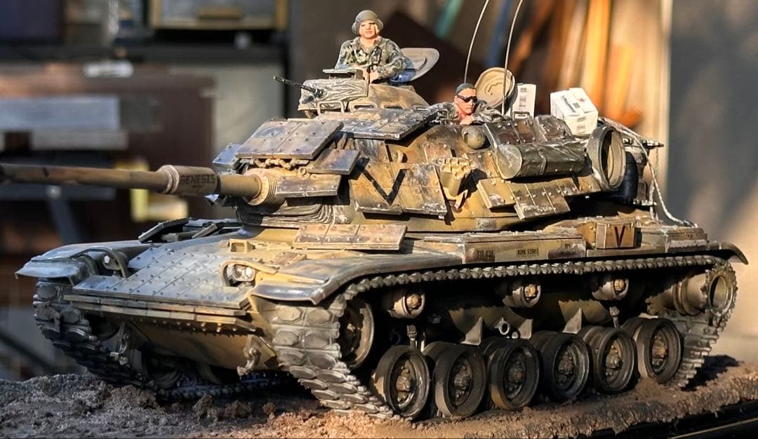 完成品プラモデル1/35タミヤ製アメリカM60A1リアクティブアーマー