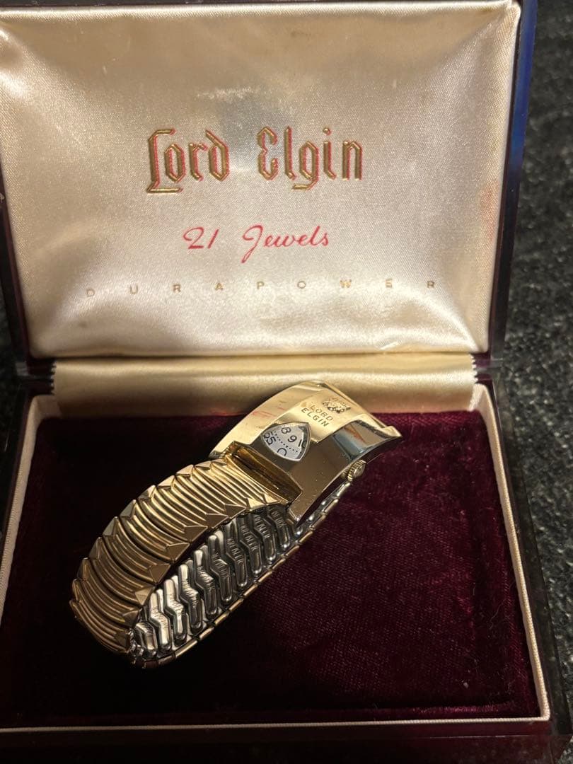 OH済 ヴィンテージ ロードエルジン ジャンプアワーウォッチ ガラス 箱付