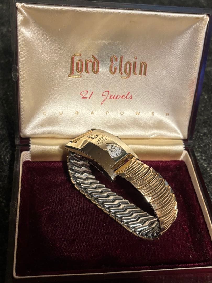 OH済 ヴィンテージ ロードエルジン ジャンプアワーウォッチ ガラス 箱付