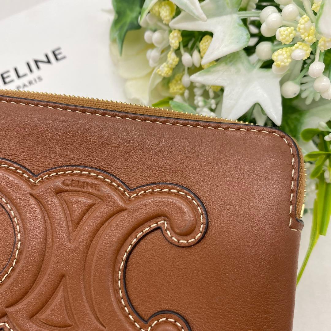 セリーヌ　ケース　キーリング　小銭入れ　ラウンドファスナー　トリオンフ