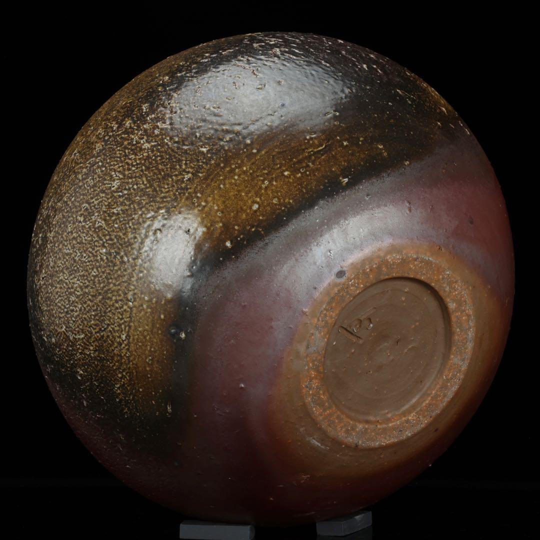 松井興之 備前焼 特大飾壺 在銘 栞 共箱付 花瓶 花器 花入 古美術 骨董品