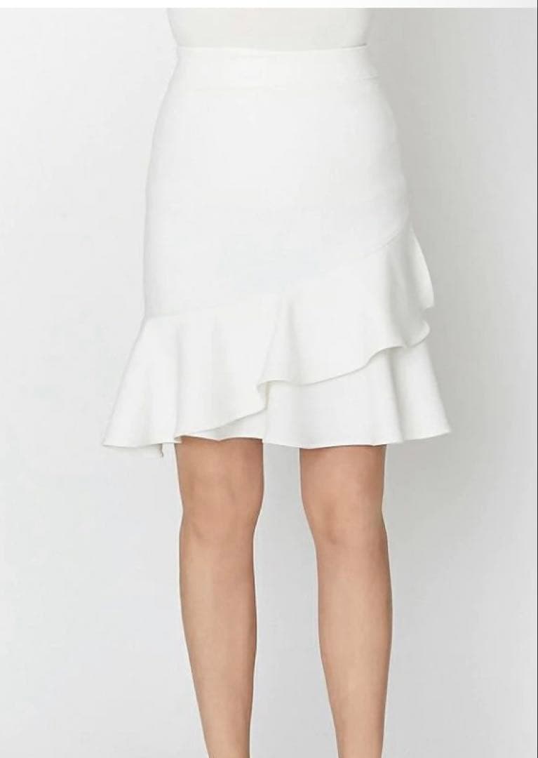 ヨーコチャン YOKO CHAN アシンメトリックペプラムスカート　ホワイト