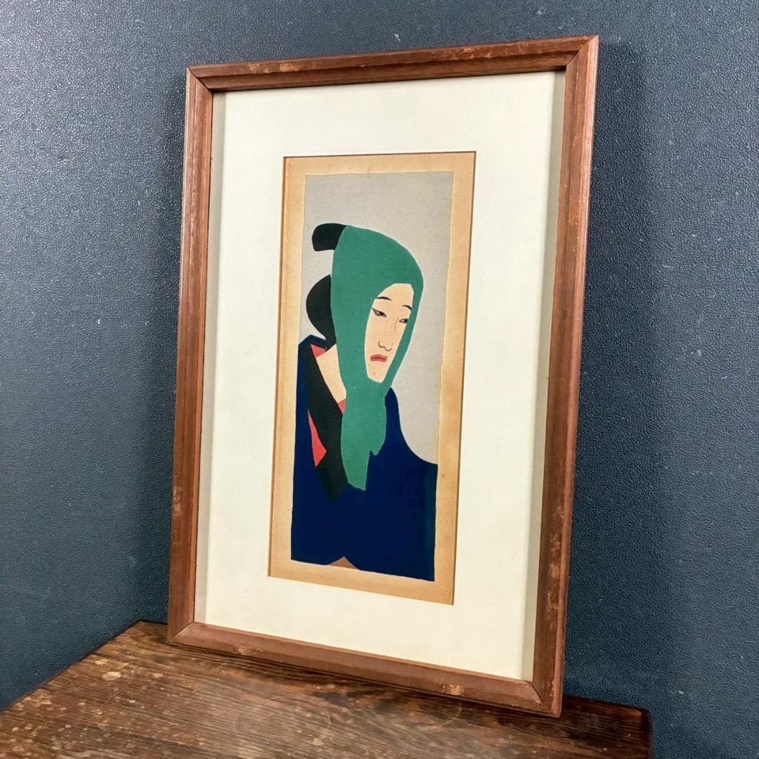 竹久夢二「治兵衛」木版画 やなぎや版 柳屋版 1914年 大正ロマン 希少版画