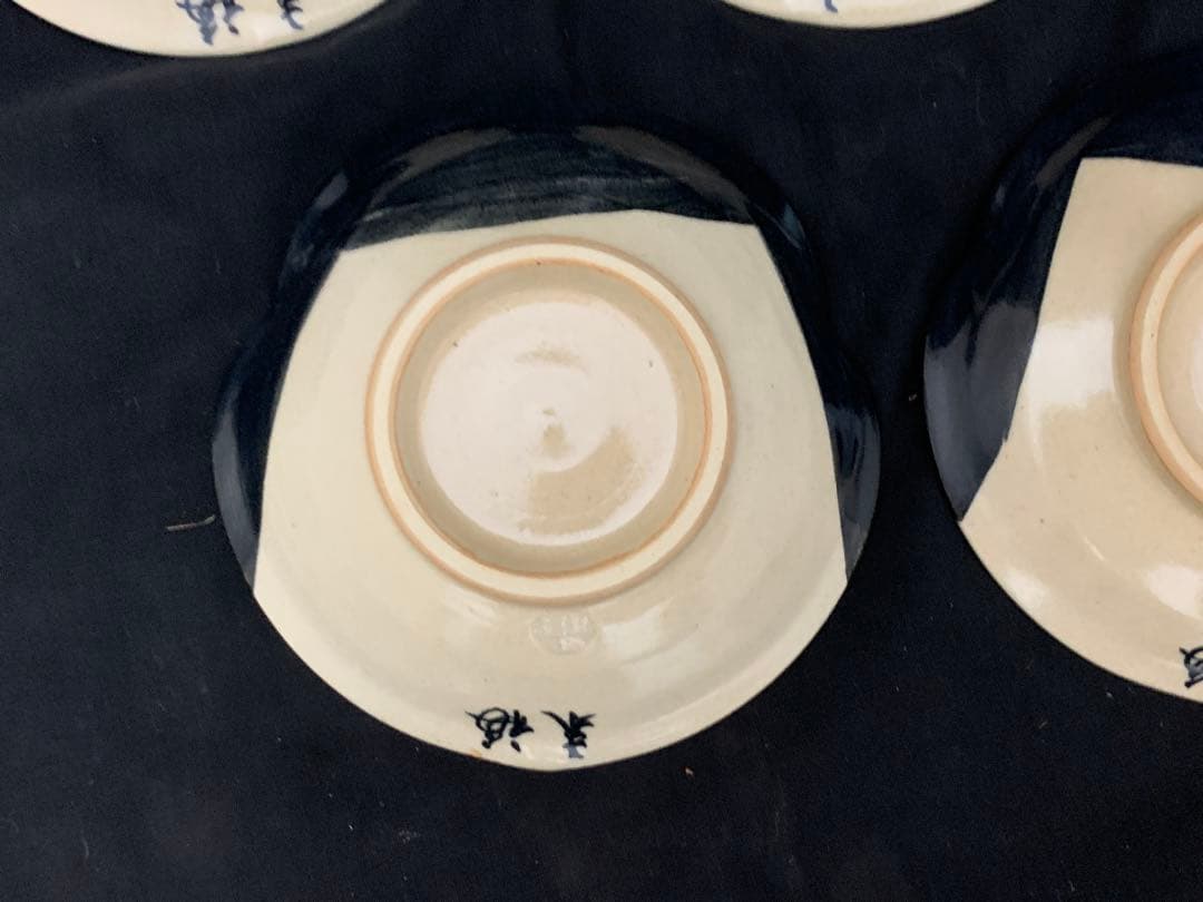 清水焼 京焼 ぐい呑　6客　小皿5枚　百福 おかめ酒器　末福