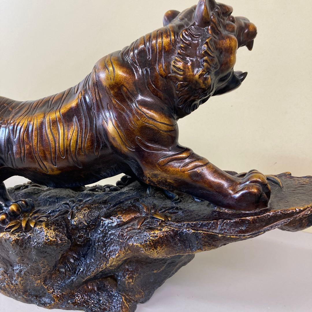 E4 ブロンズ風 アンティーク ゴールド タイガー 干支 寅年 和風 アジアン