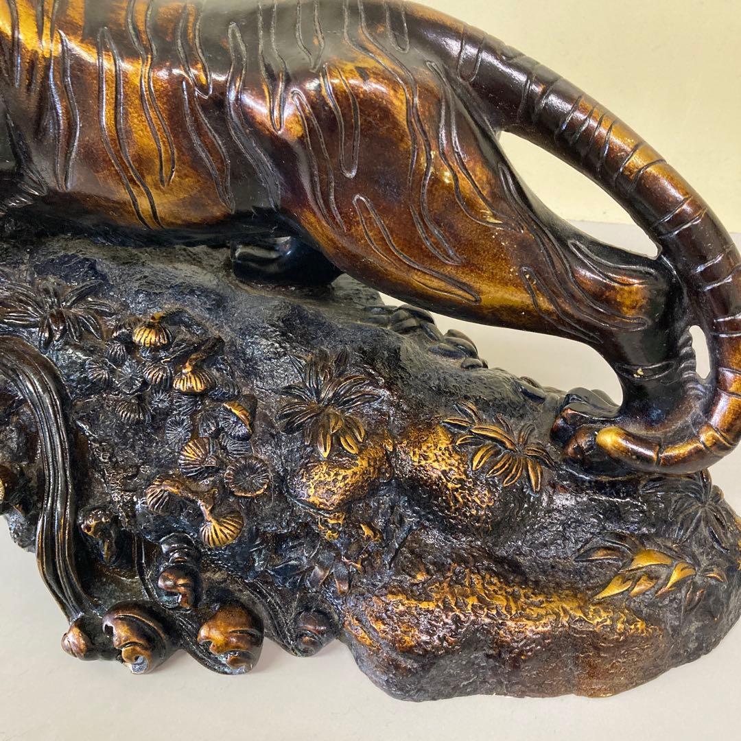 E4 ブロンズ風 アンティーク ゴールド タイガー 干支 寅年 和風 アジアン