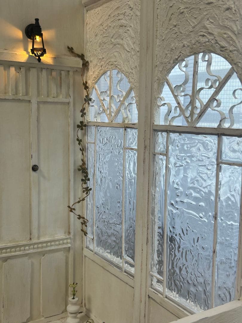 木製ドールハウス.背景ボード.ミニチュアハウス ハンドメイド