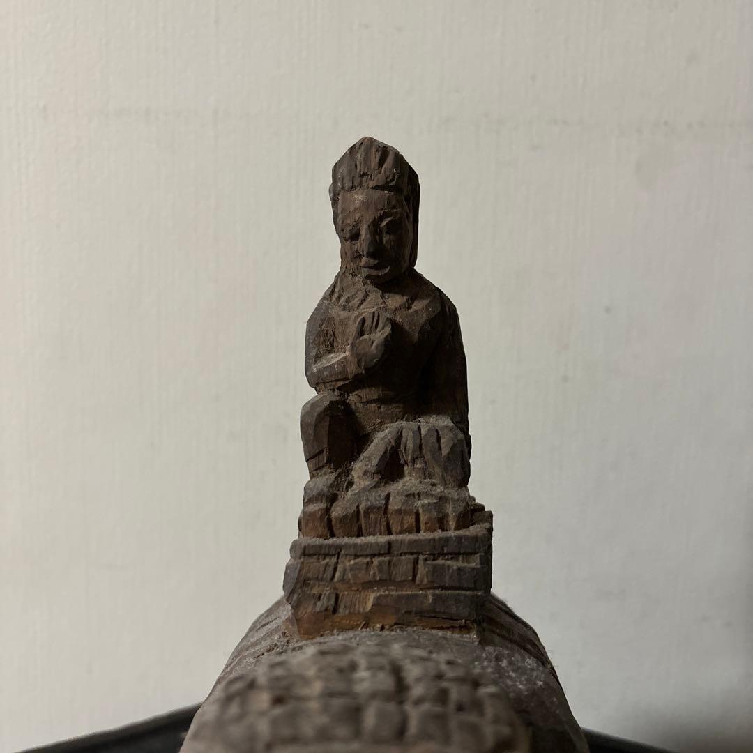 古い木彫　普賢菩薩　仏像　古美術　アンティーク　古道具　骨董　木造　李朝　中国