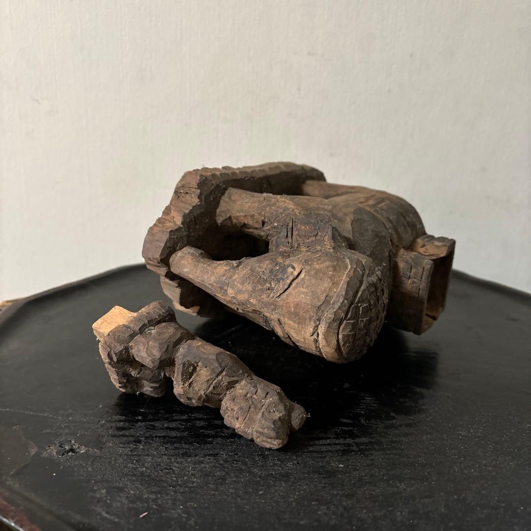 古い木彫　普賢菩薩　仏像　古美術　アンティーク　古道具　骨董　木造　李朝　中国