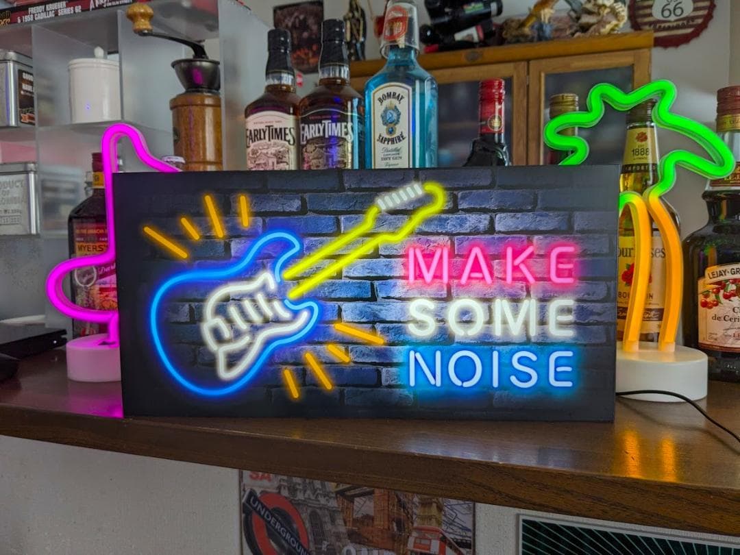 ギター ライブ ロック ミュージック 音楽 バー 看板 置物 雑貨 ライトBOX