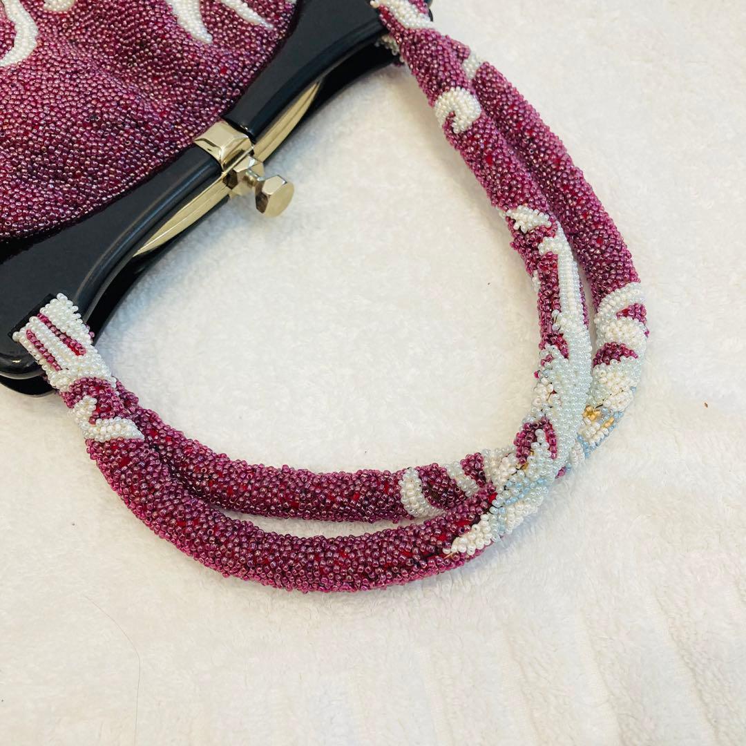 ビーズバック　むらさき　パープル　和装　着物