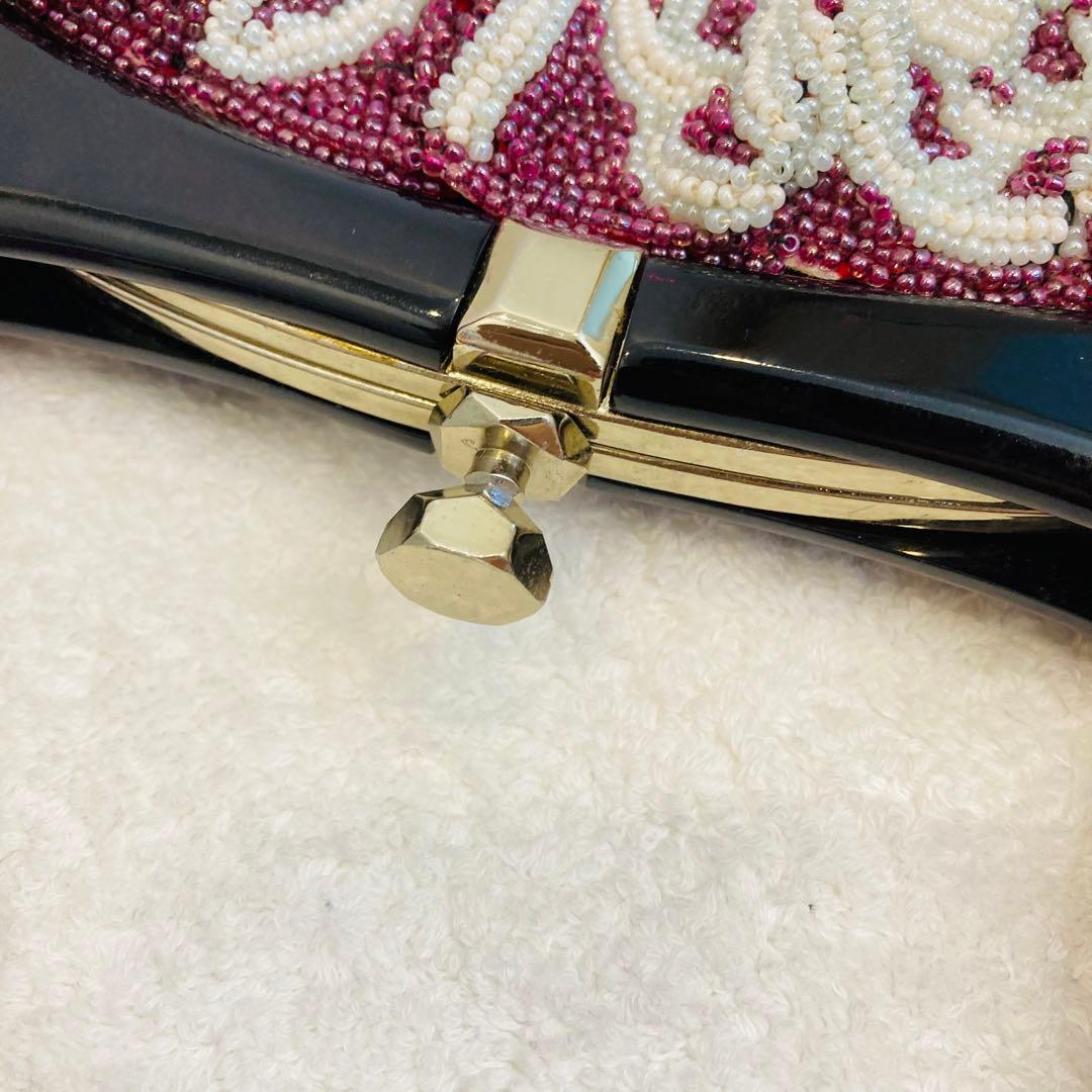 ビーズバック　むらさき　パープル　和装　着物