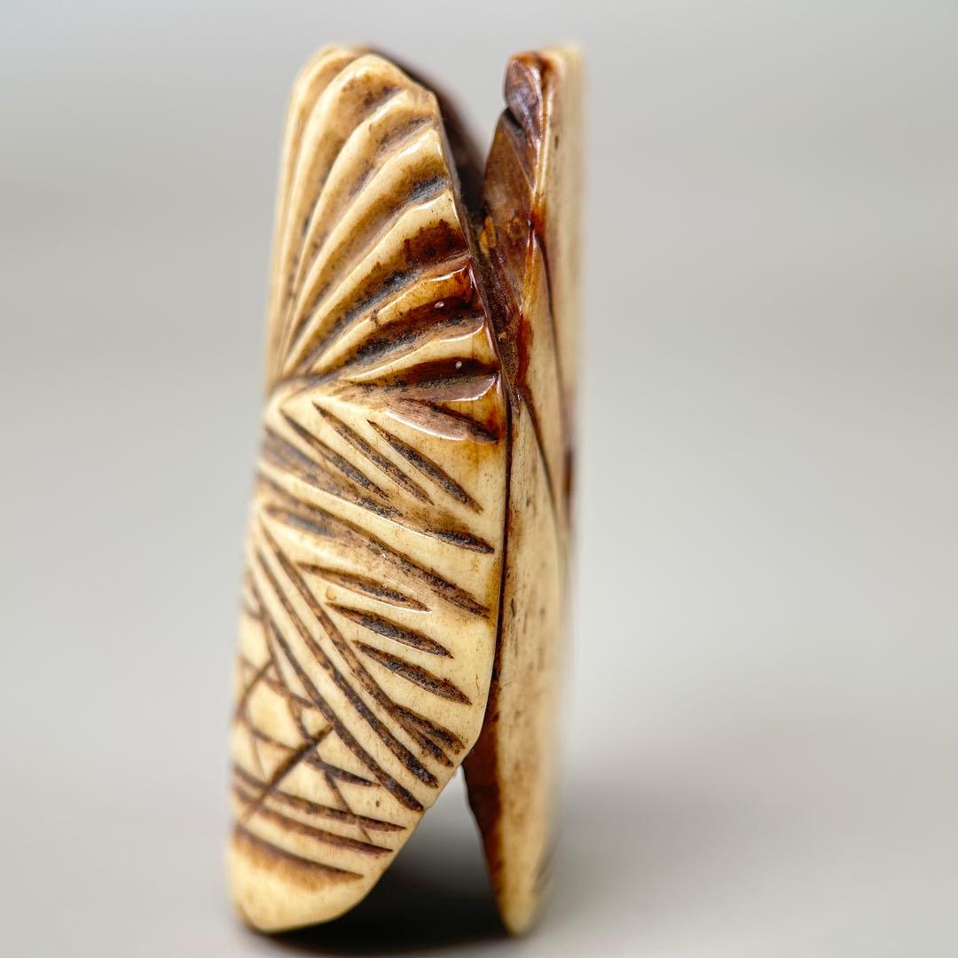 立体的なデザイン彫刻極上根付天然素材アンティーク骨董飾り物古美術置物細密細工