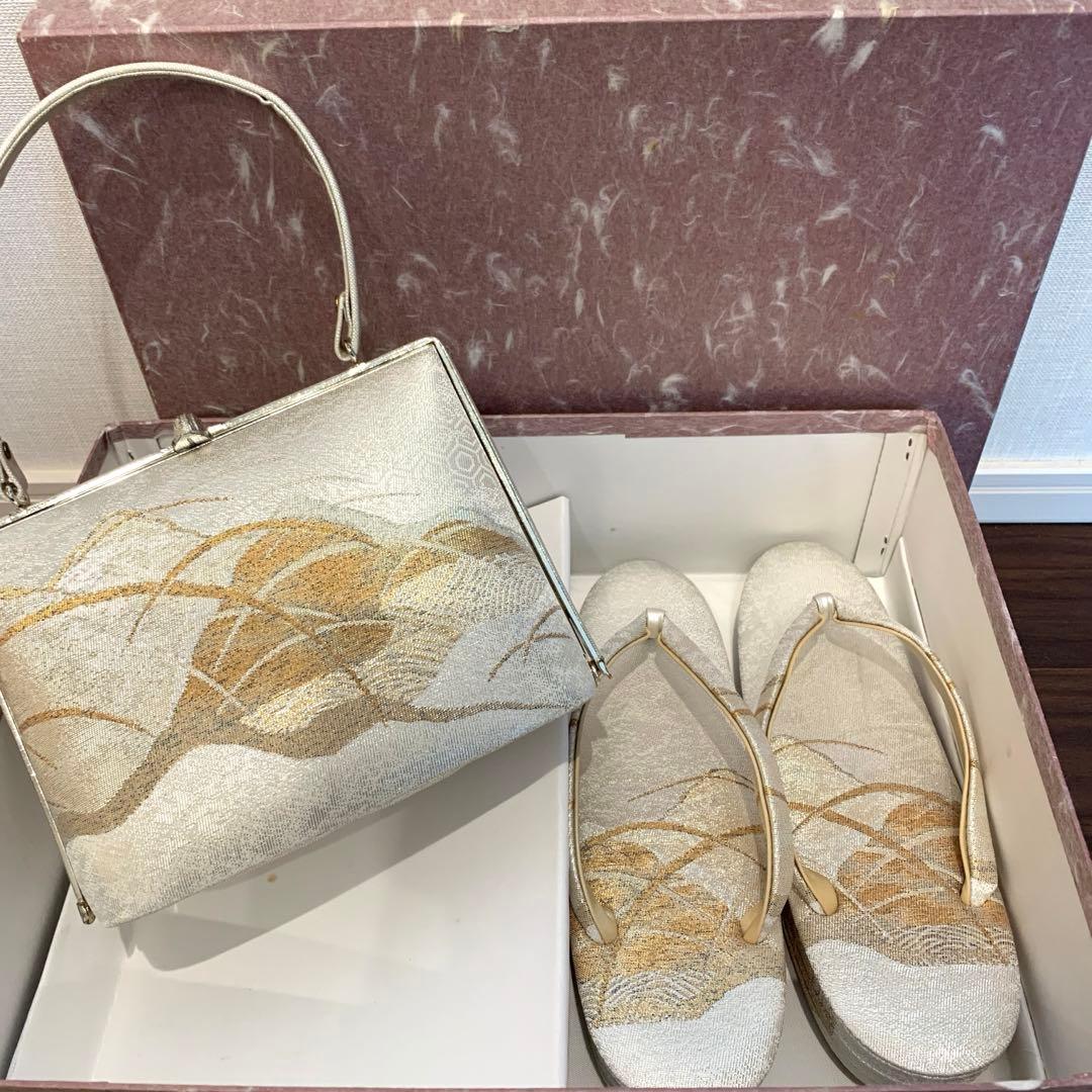 美品　西陣織帯地　和装　バッグ草履セット　留袖　振袖　訪問着　フォーマル　礼装