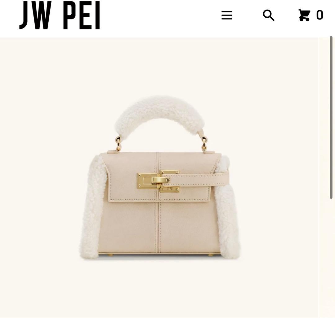 JWPEI Elise フェイクスエードシアリング トリムトップハンドルバッグ