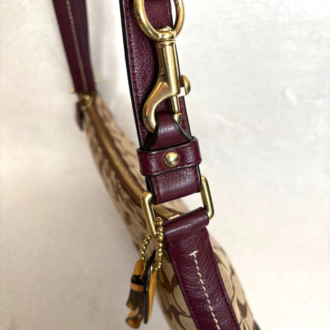 ⭐︎美品【COACH】ワンショルダーバッグ キャンバス レザー シグネチャー 総柄