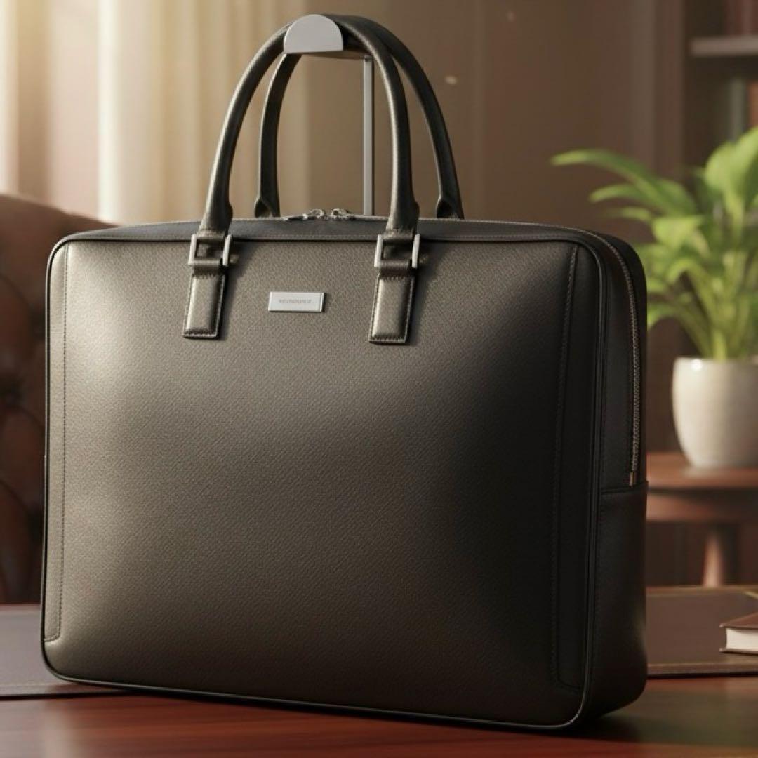 美品✨バーバリー　ブリーフケース　ビジネスバッグ　黒　A4 サフィアーノレザー
