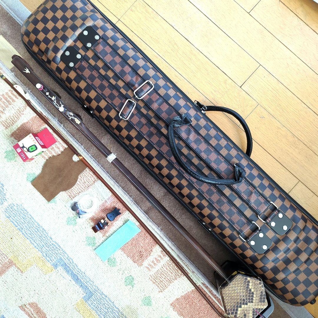 胡涵柔製作 16 未使用 明清老紅木 螺鈿二胡 龍、鳳凰