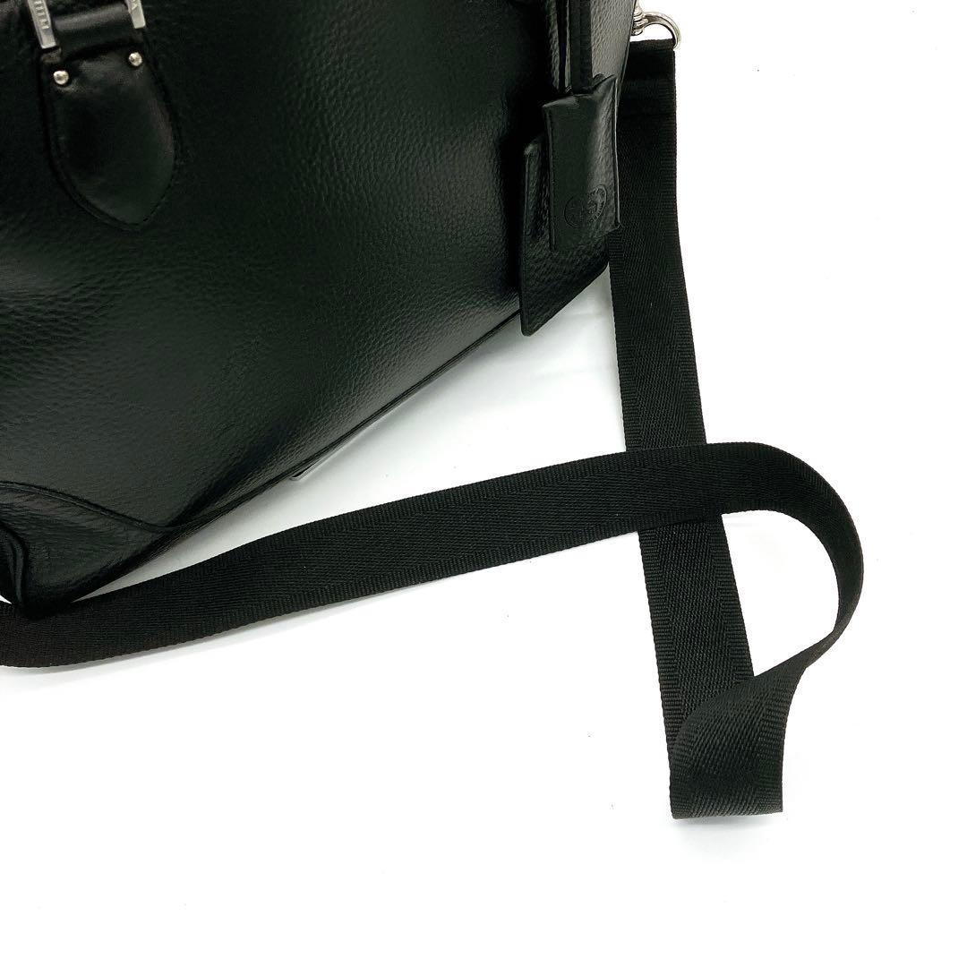 【PELLE MORBIDA】ビジネスバッグ　シルバー金具　レザー　ブラック