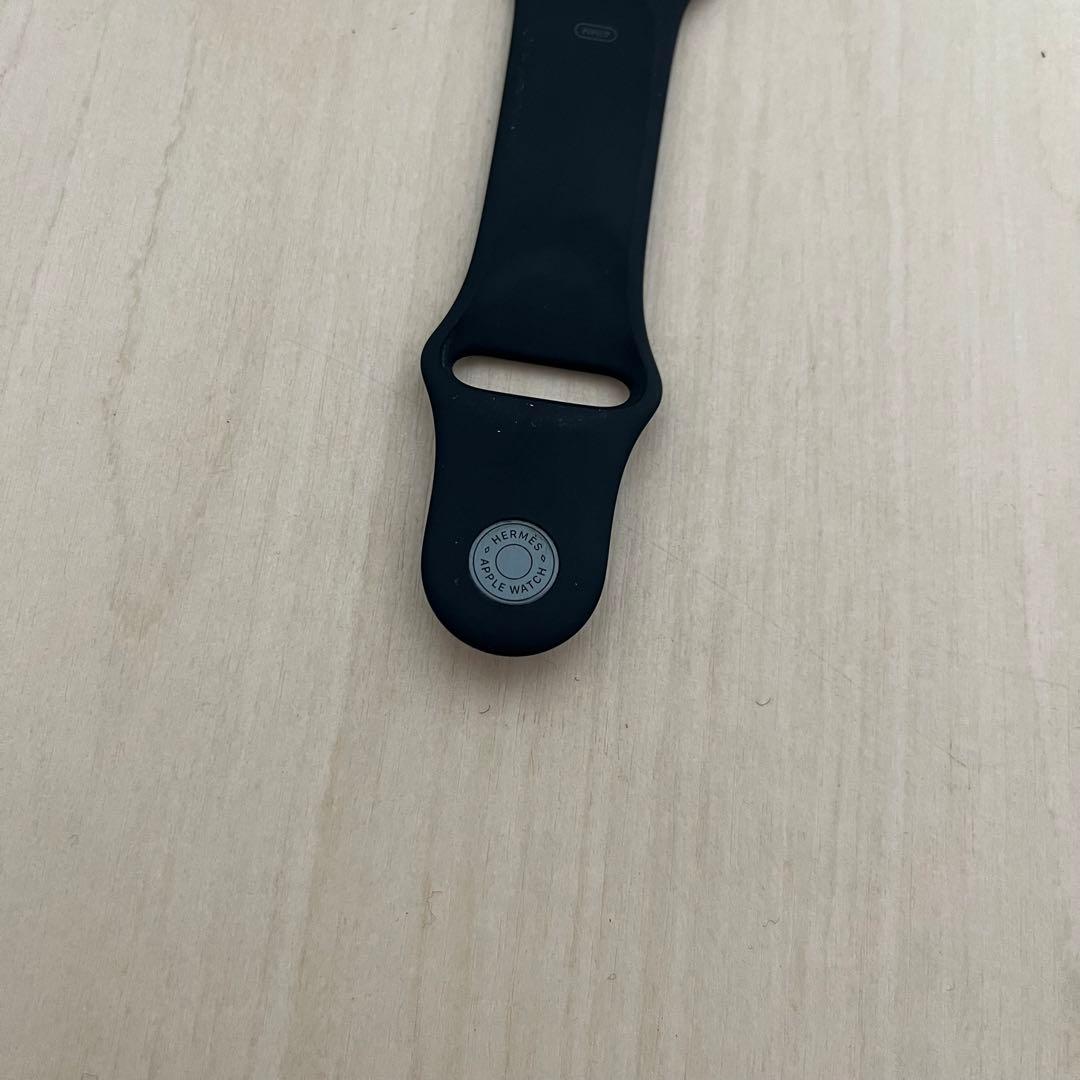 【美品】HERMES 41mmエルメスAppleWatch ブラックラバーバンド