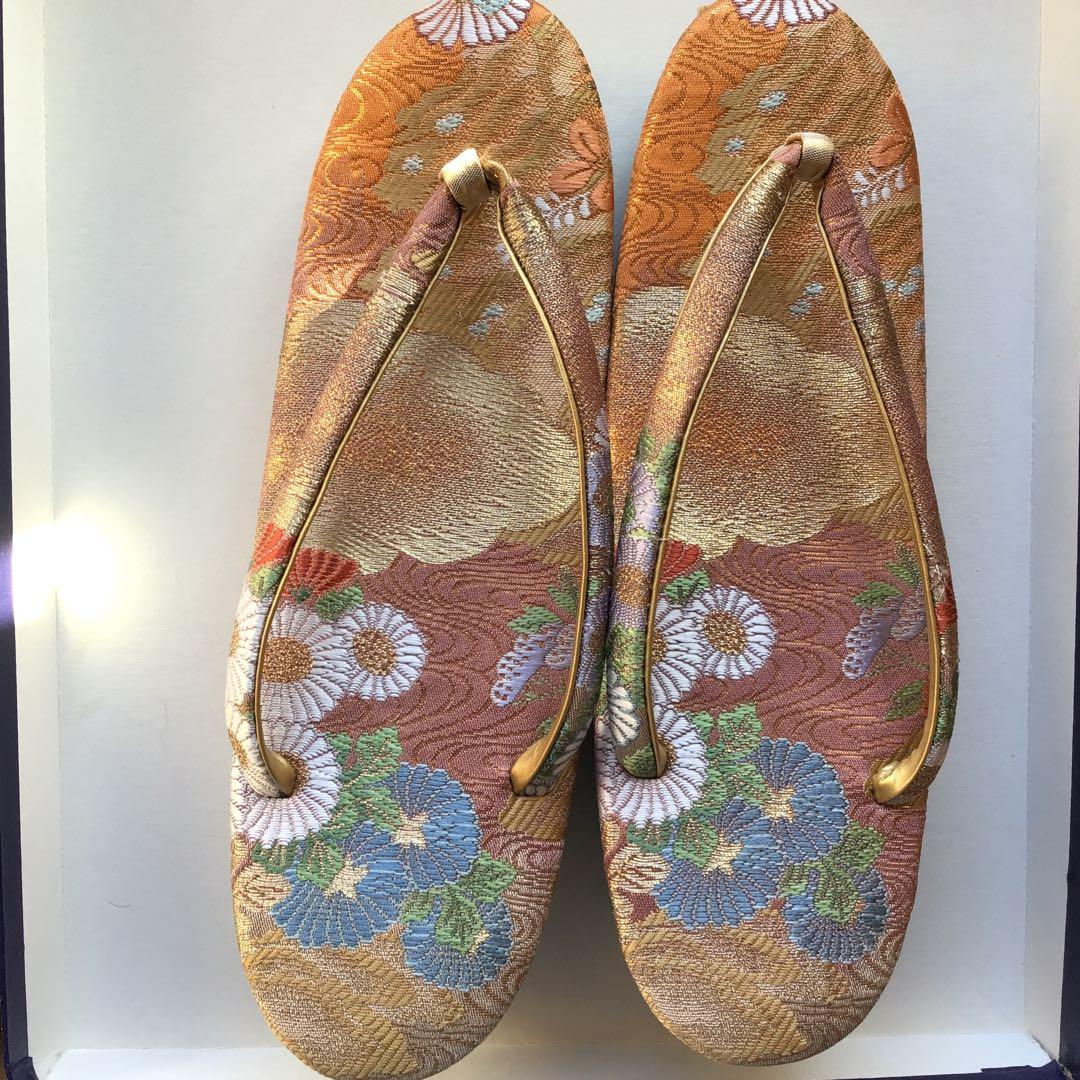 花柄刺繍 和装用バッグと草履セット　成人式　結婚式　卒業式