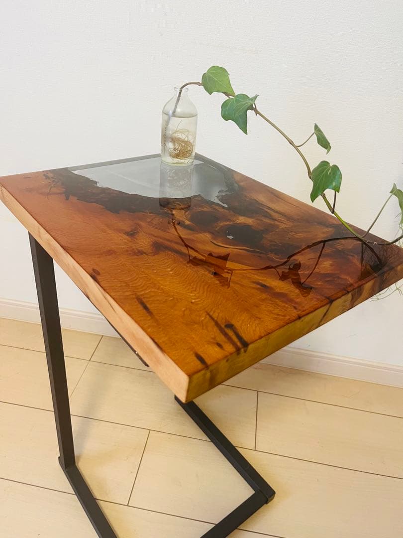 屋久杉　レジンテーブル　サイドテーブル　ソファテーブル