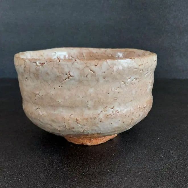 萩焼　抹茶茶碗　茶道具　宇田川聖谷造 　淡いベージュ
