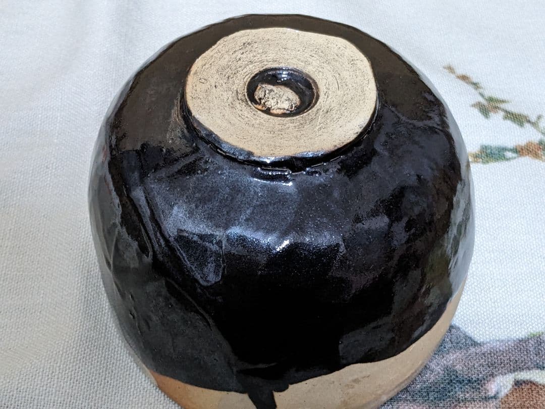 【お値下げ】【良作】朝日焼　松林佑典作　16代豊斎　若作　鹿背茶碗