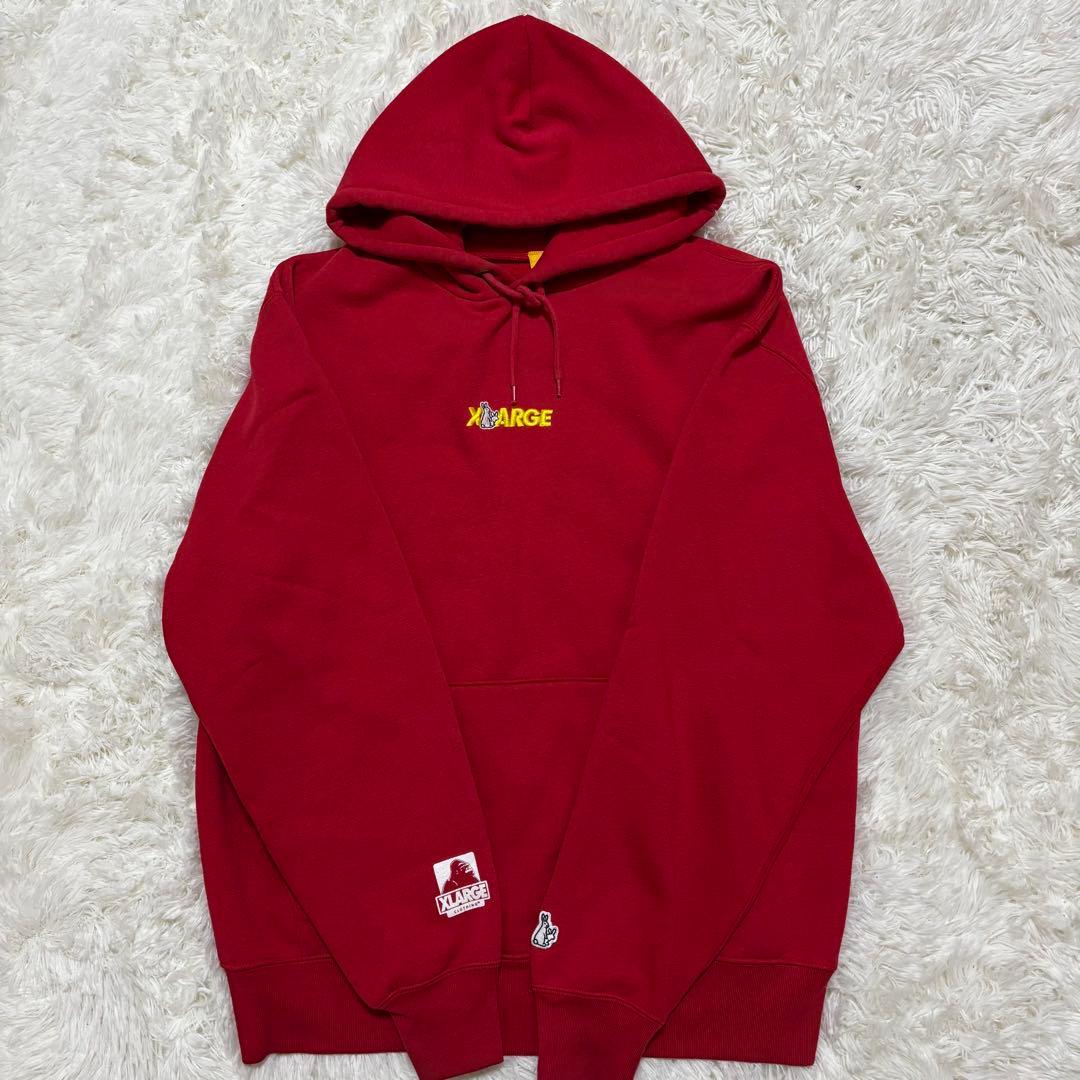 牛*君様 【希少】FR2 エクストララージ コラボ パーカー L レッド 赤 イ