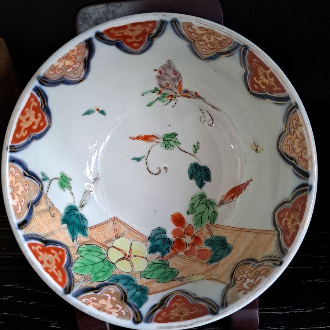 十四代　柿右衛門　赤絵金彩　鉢　極上　朝顔図　角渦福