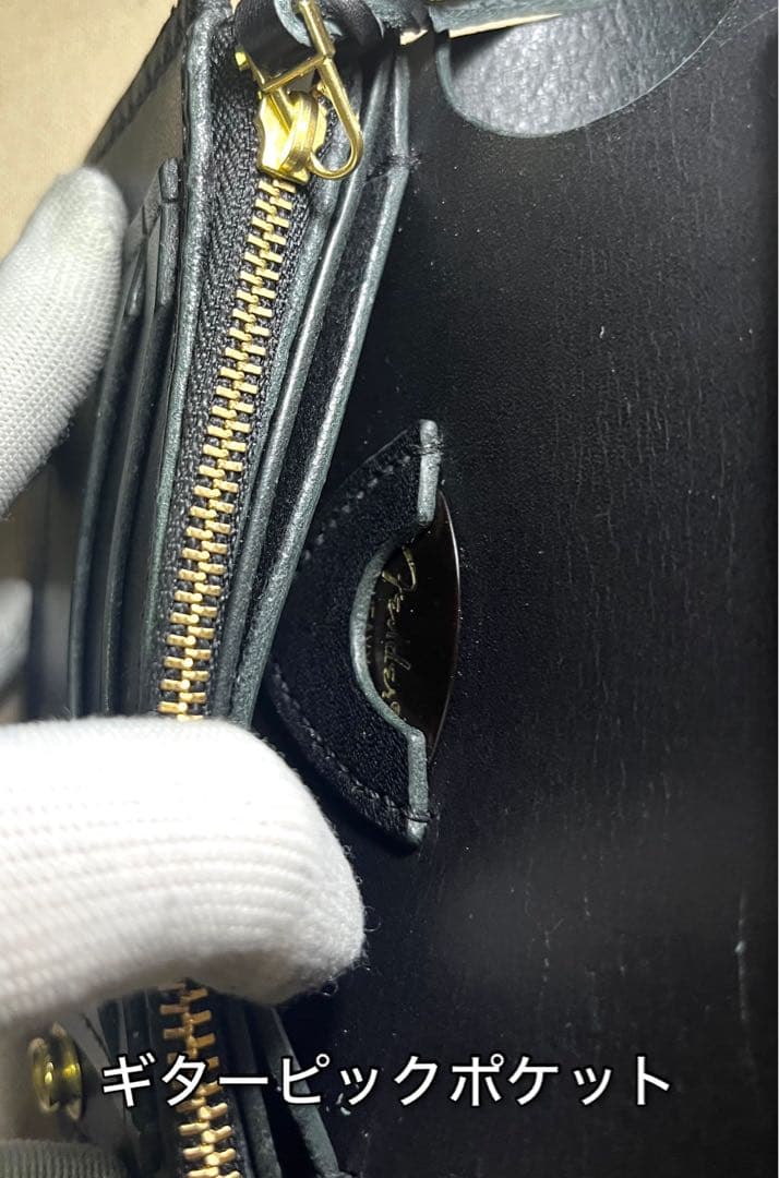 ミドル トラッカーウォレット 姫路レザー タンニン鞣し ギターピックポケット付き