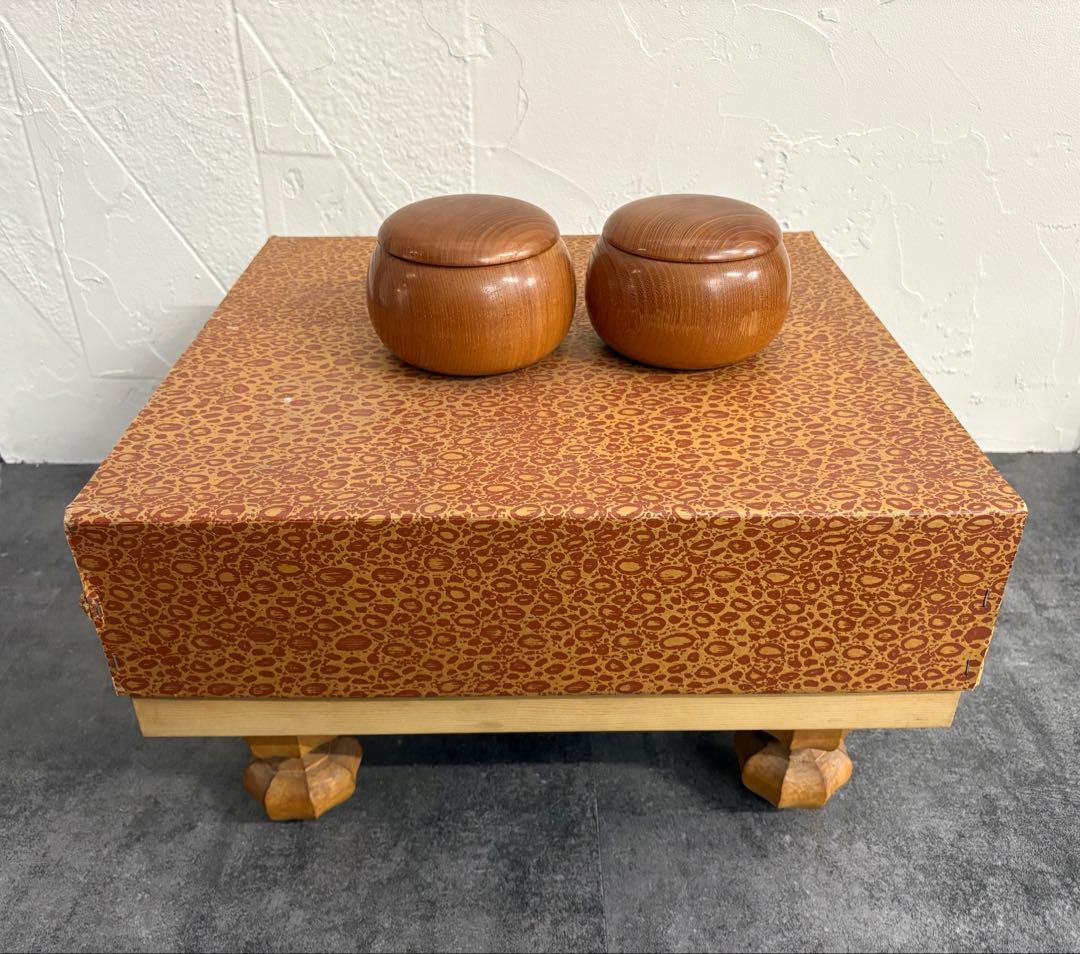 木製脚付き囲碁盤と碁石セット