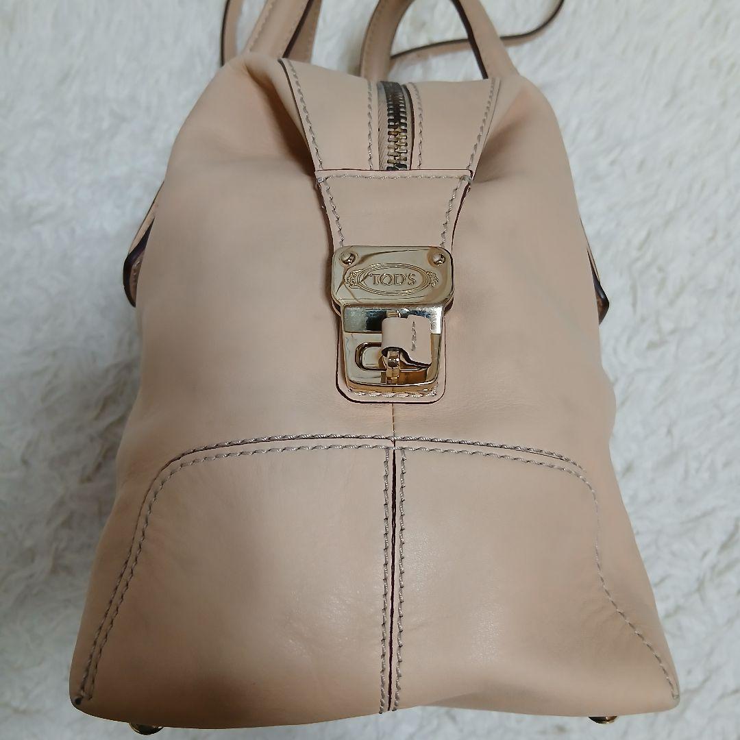 【TOD'S】 ２WAYハンドバッグ Dスタイリングミディアム レザー ベージュ