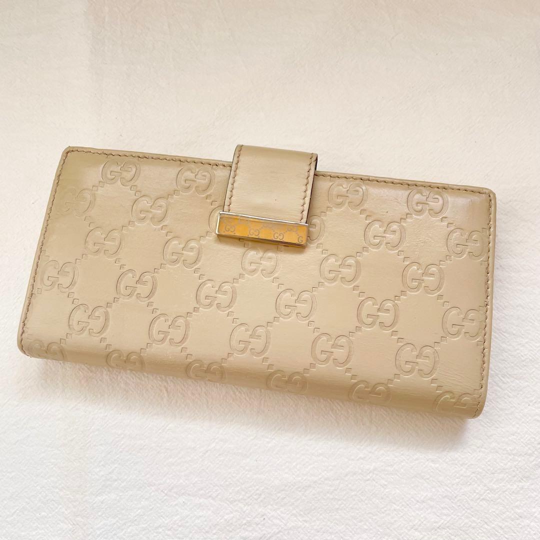 GUCCI グッチGG シマレザー　長財布　2つ折り財布 1220-⑧
