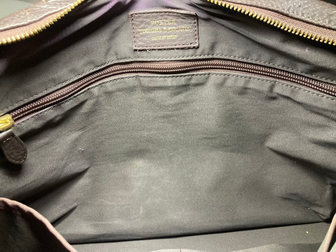 PORTER 『WITH』レザー製ブリーフケース ダークブラウン