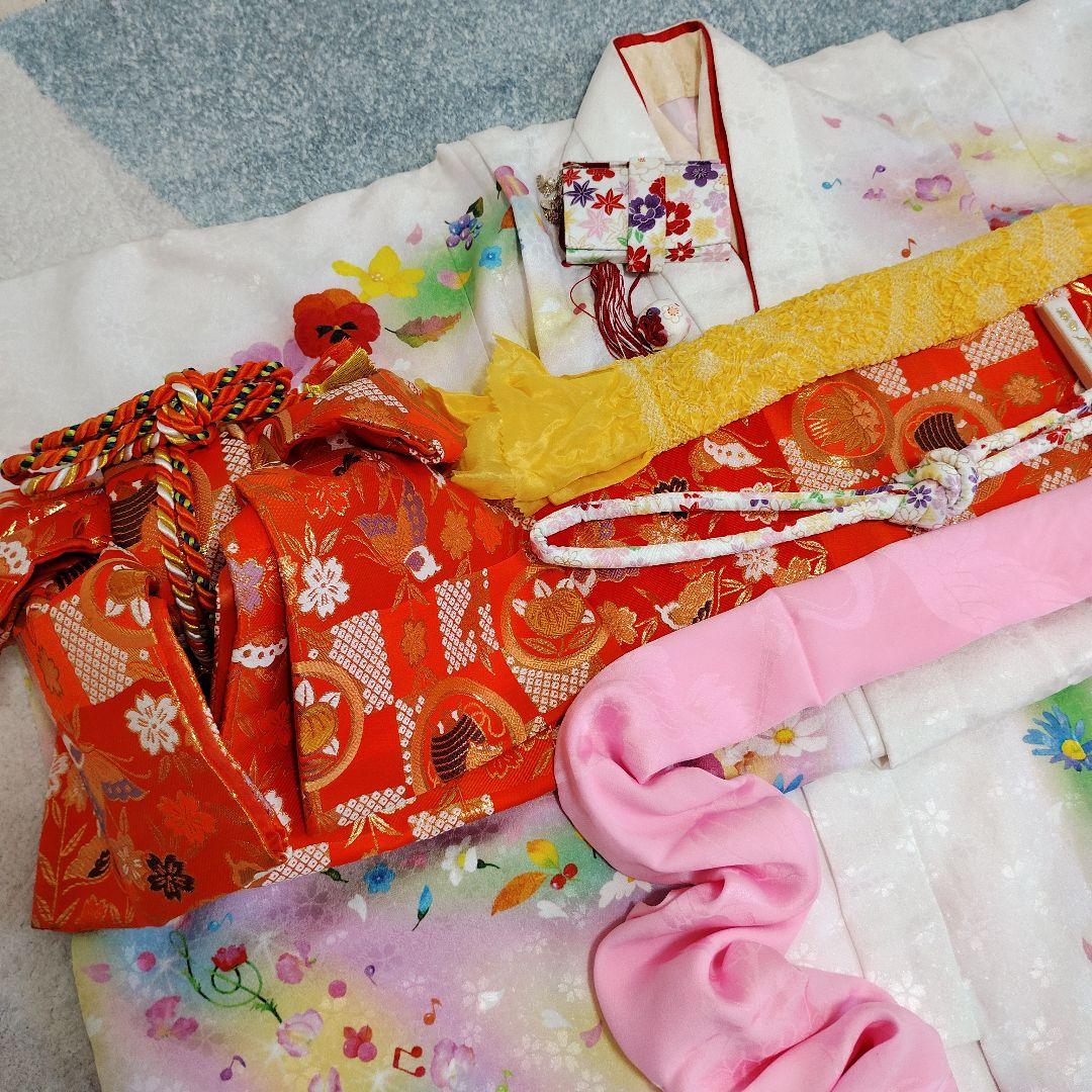 七五三 7歳 永田萌 Moe ブランド 着物 作り帯 バッグ 草履 小物セット