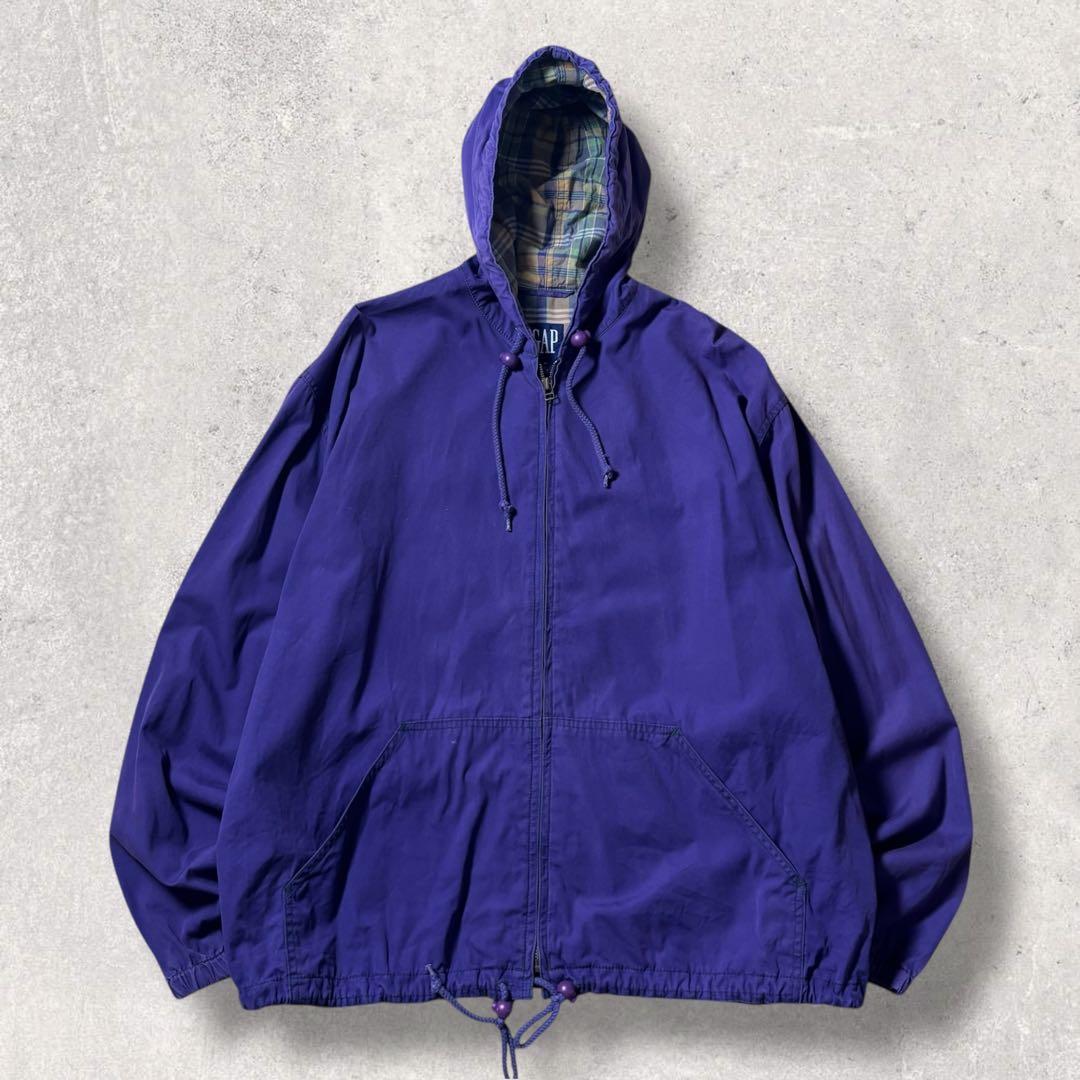 ほん古着90s OLD GAPオールドギャップフルジップパーカー紫パープル