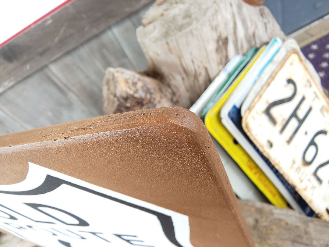 【ハンドメイド】木製ロードサイン ルート66 アメリカ 道路標識 木製看板