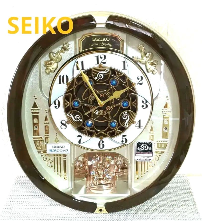 SEIKO　電波からくり掛時計　ウェーブシンフォニー　39曲　RE579B　美品