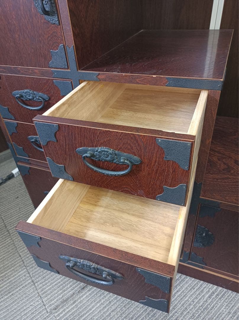 【オスカー】[八5427] 民芸調　階段箪笥　右下がり