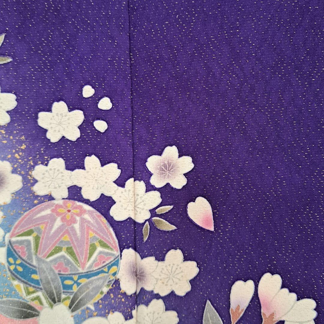 未使用に近い フルセット 正絹振袖 ラメ入ブルー桜柄 成人式 卒業式に最適